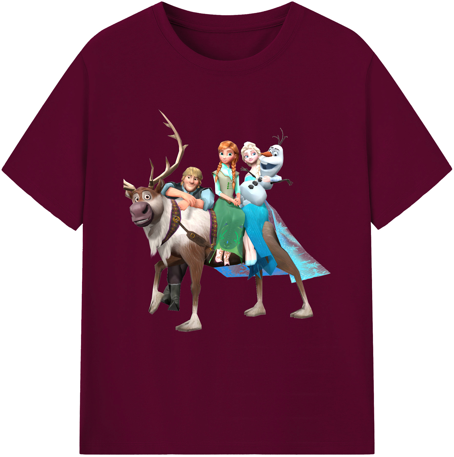 （画像用） アナと雪の女王 アンナ エルサ Frozen Anna Elsa レディースカジュアルプリントTシャツ（綿100％）